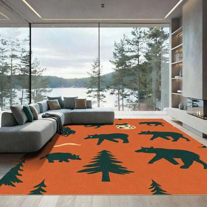 Forest Bears Trees Autumn Collection Rug