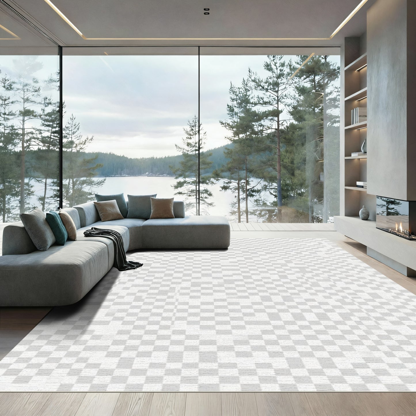 Soft Ivory Dandelion Cloud Field Rug