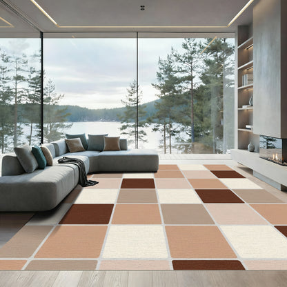 Earthy Squares Tonal Grid Rug