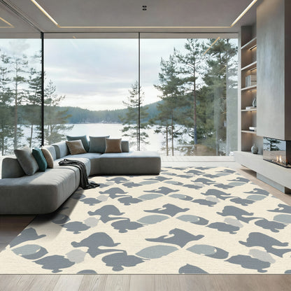 Stone Blue Abstract Diamond Rug