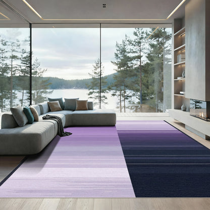 Purple Gradient Horizontal Stripe Rug