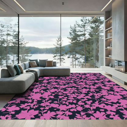 Pink Blossom Silhouette Garden Rug