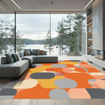 Mid Century Modern Geometric Arrangement Rug