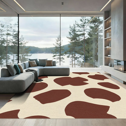 Brown Cream Organic Spot Rug