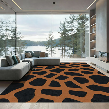 Brown Black Giraffe Spots Rug