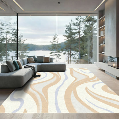 Earthy Cream Subtle Swirl Rug