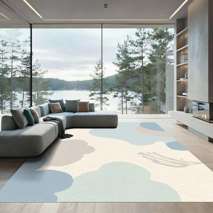 Soft Pastel Cloudscape Abstract Shapes Rug