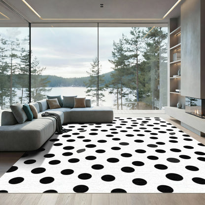 Black White Polka Dot Scatter Rug