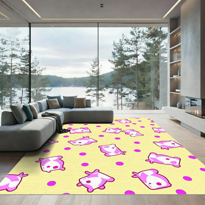 Cute Pink Pillow Polka Dot Rug