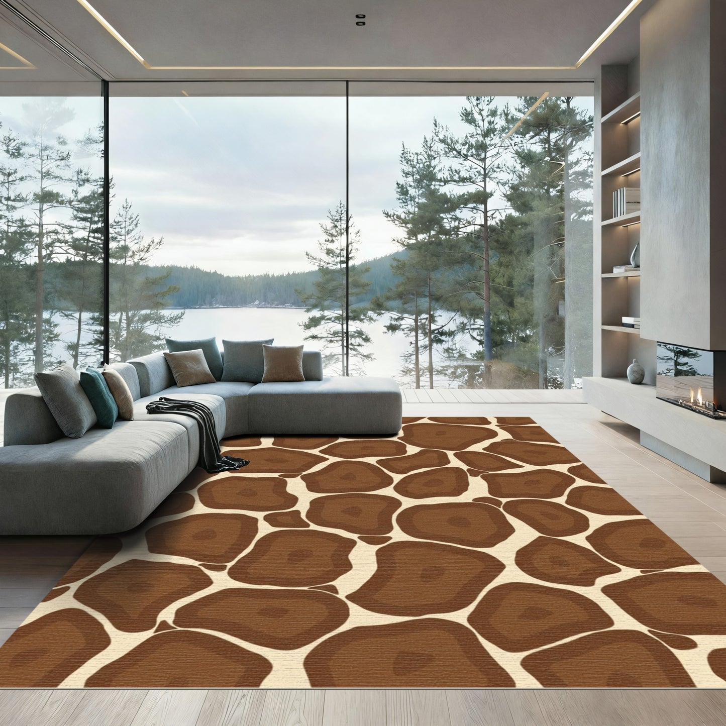 Brown Animal Safari Spots Rug