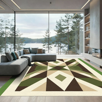 Geometric Earth Tone Diamond Shapes Rug
