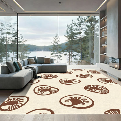 Brown Round Organic Cluster Rug
