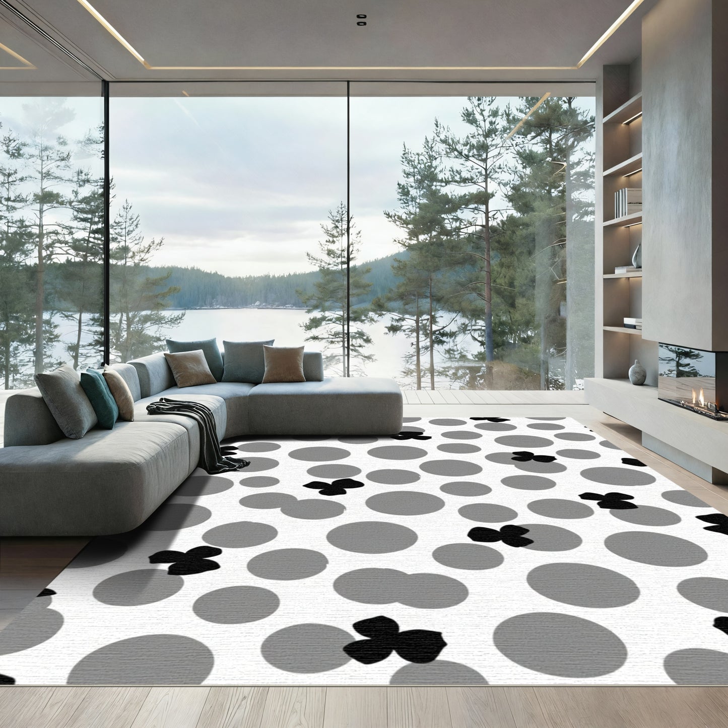 Monochromatic Flower Scatter Dot Rug
