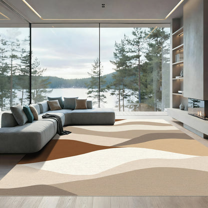 Warm Earth Tone Abstract Landscape Rug
