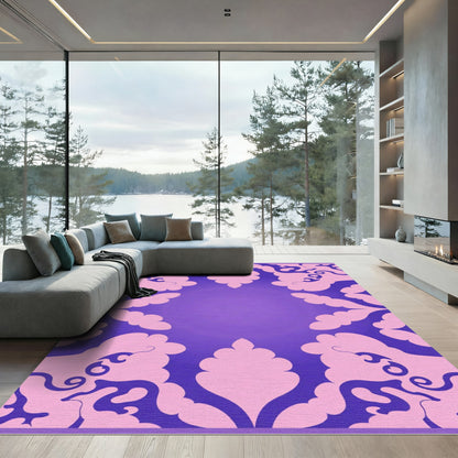 Violet Pink Ornamental Scrolls Rug