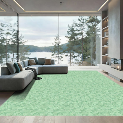 Mint Green Pixelated Texture Rug