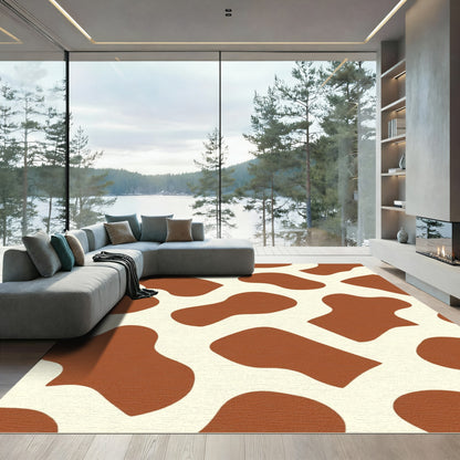 Terracotta Brown Animal Spots Rug