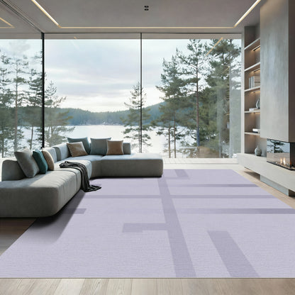 Pale Lavender Geometric Grid Rug