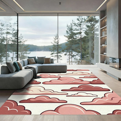 Dreamy Dusty Rose Cumulus Cloud Art Rug
