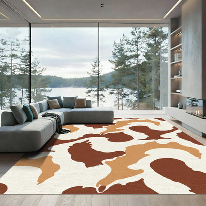 Earthy Tones Abstract Organic Rug