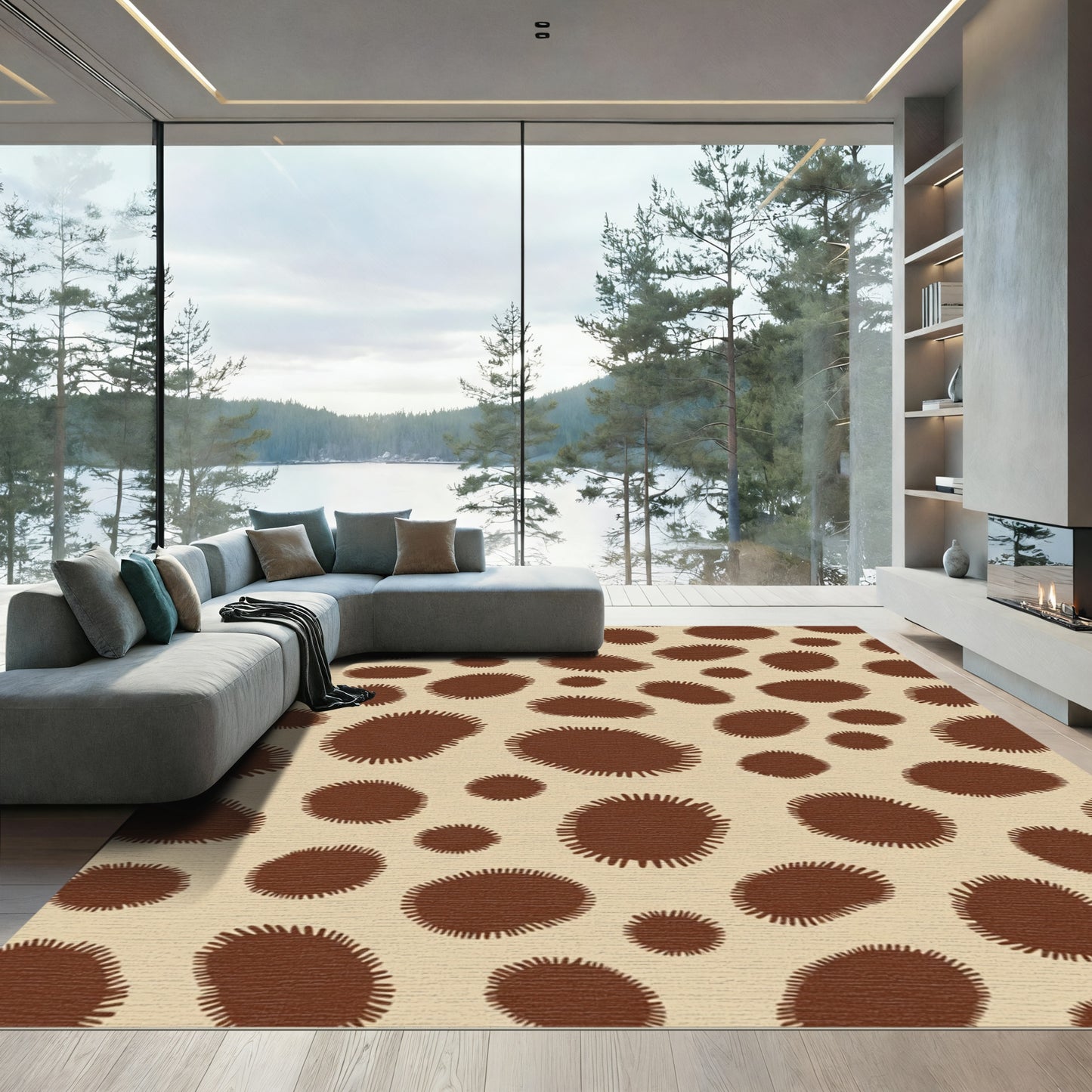 Brown Spots Organic Composition Rug