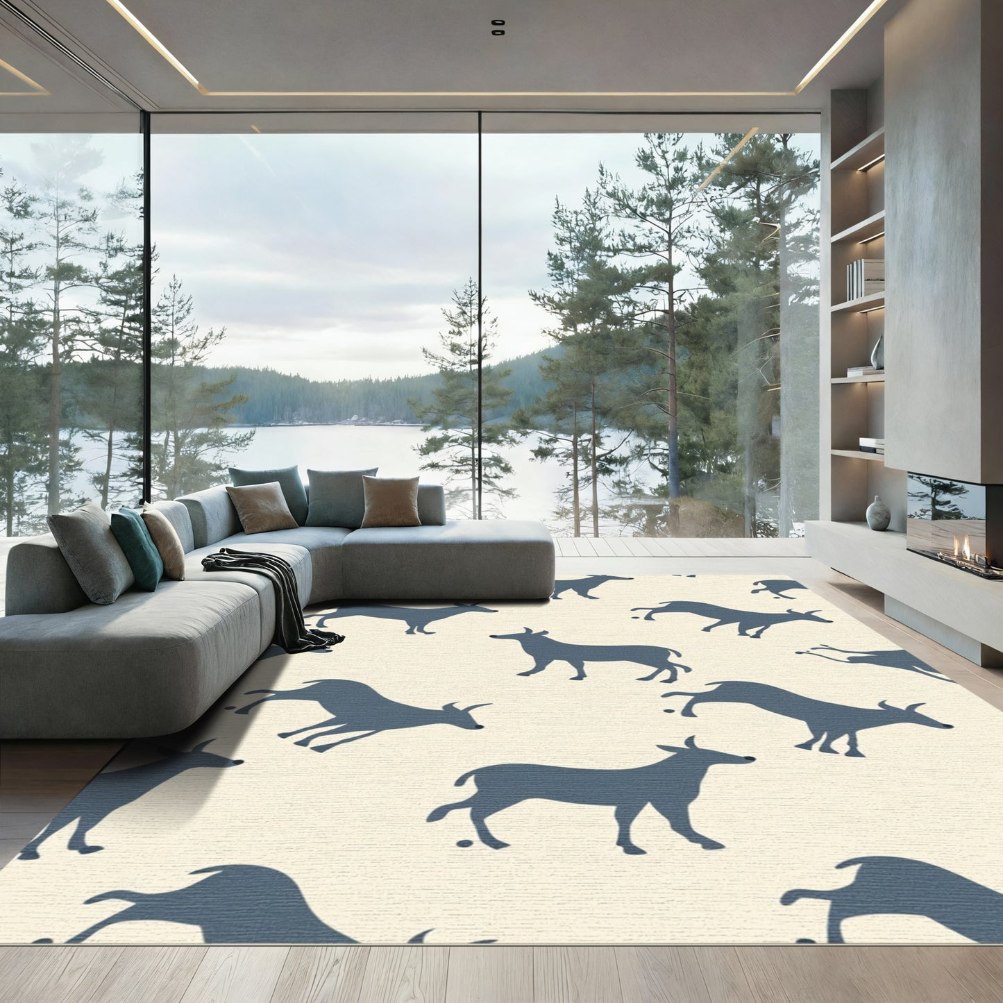 Slate Gray Antelope Repeat Rug