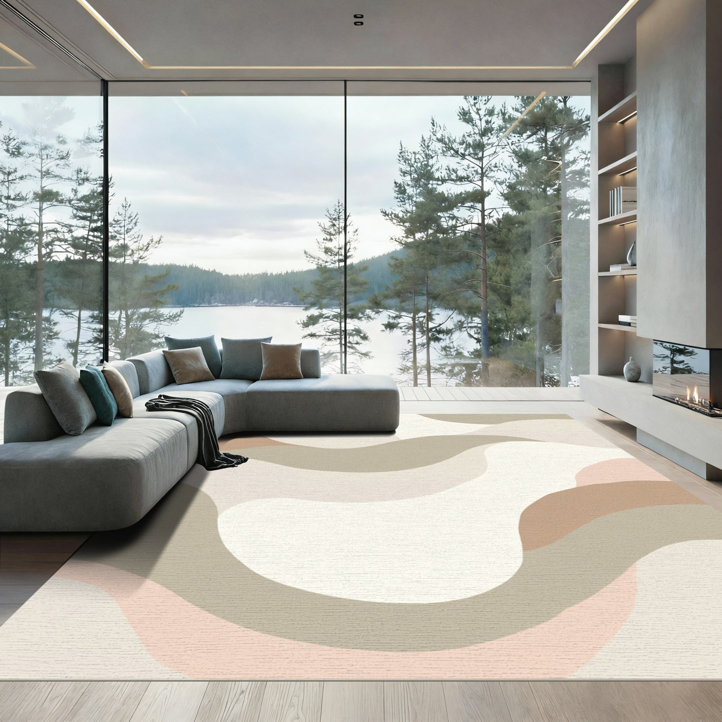 Earthy Abstract Dune Layers Rug