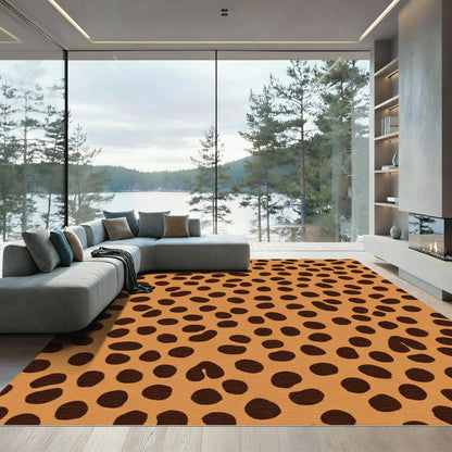 Brown Spotted Cheetah Print Rug