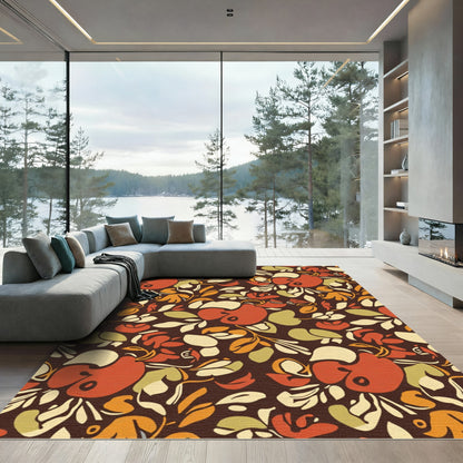 Retro Autumn Floral Vine Rug