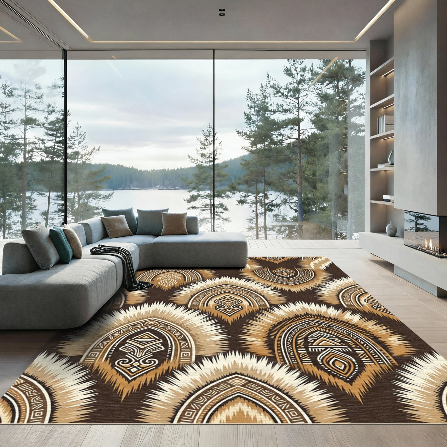 Earthy Tone Tribal Arch Rug