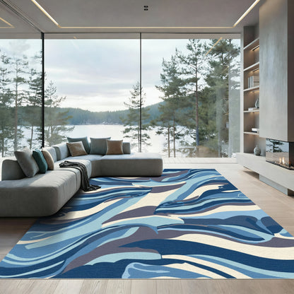 Oceanic Flowing Swirls Rug