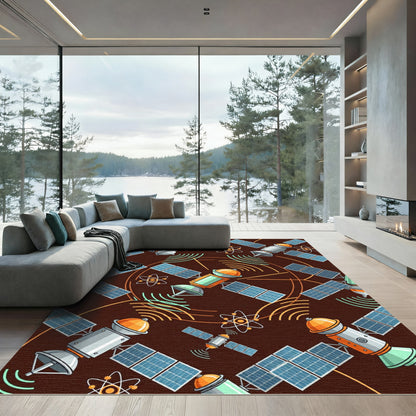 SciFi Satellites Atomic Orbit Roundel Rug