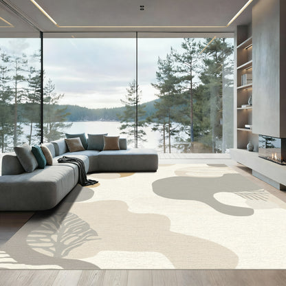 Earthy Botanical Abstract Organic Flow Rug