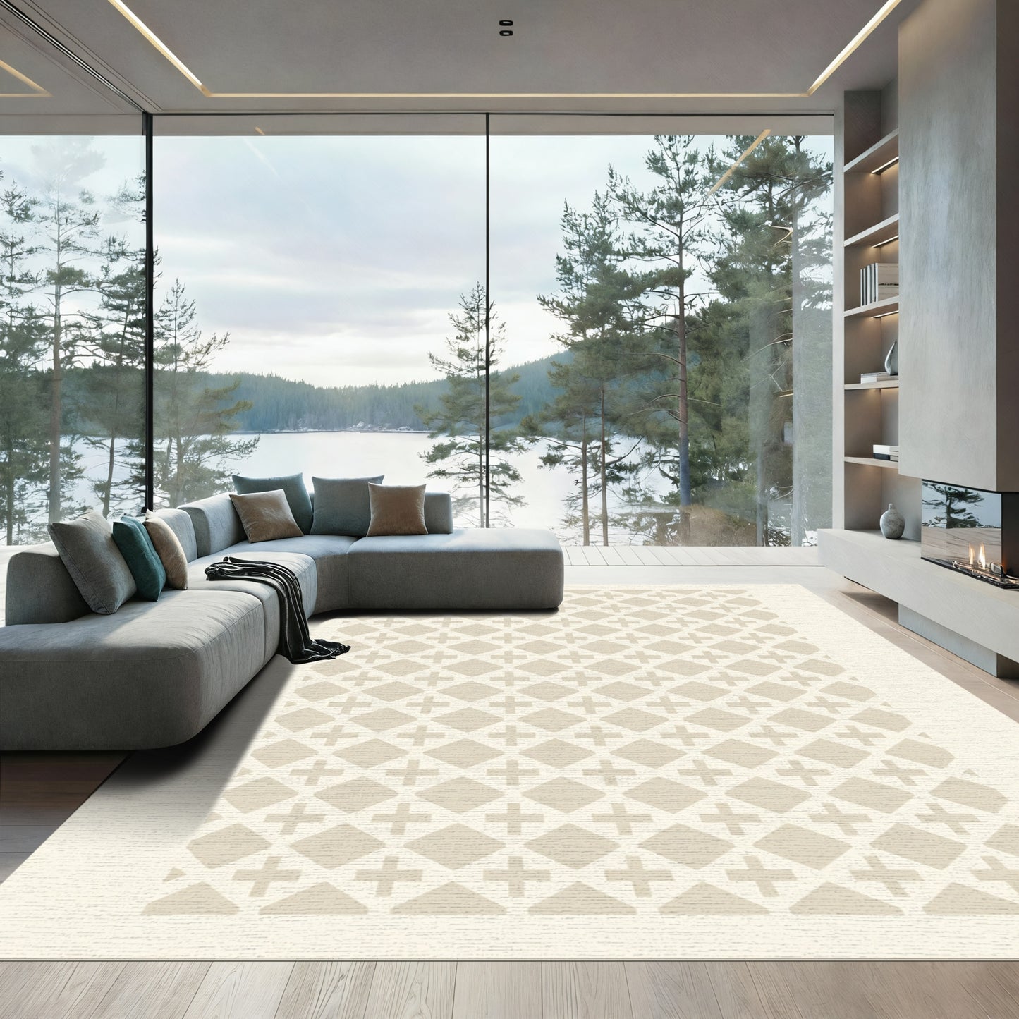 Neutral Diamond Plus Lattice Rug