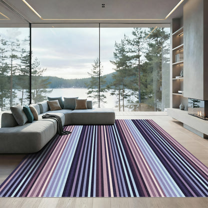Shades of Plum Vertical Stripe Rug