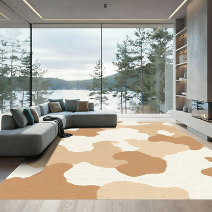 Tan Abstract Cloud Forms Rug