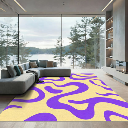 Vibrant Purple Organic Swirl Rug