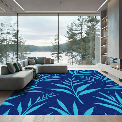 Aqua Branch Silhouette Navy Rug