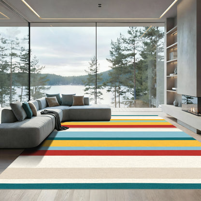 Bold Horizontal Stripe Color Block Rug