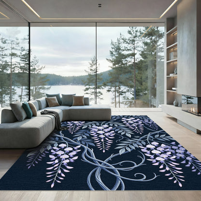 Deep Lavender Wisteria Vine Rug