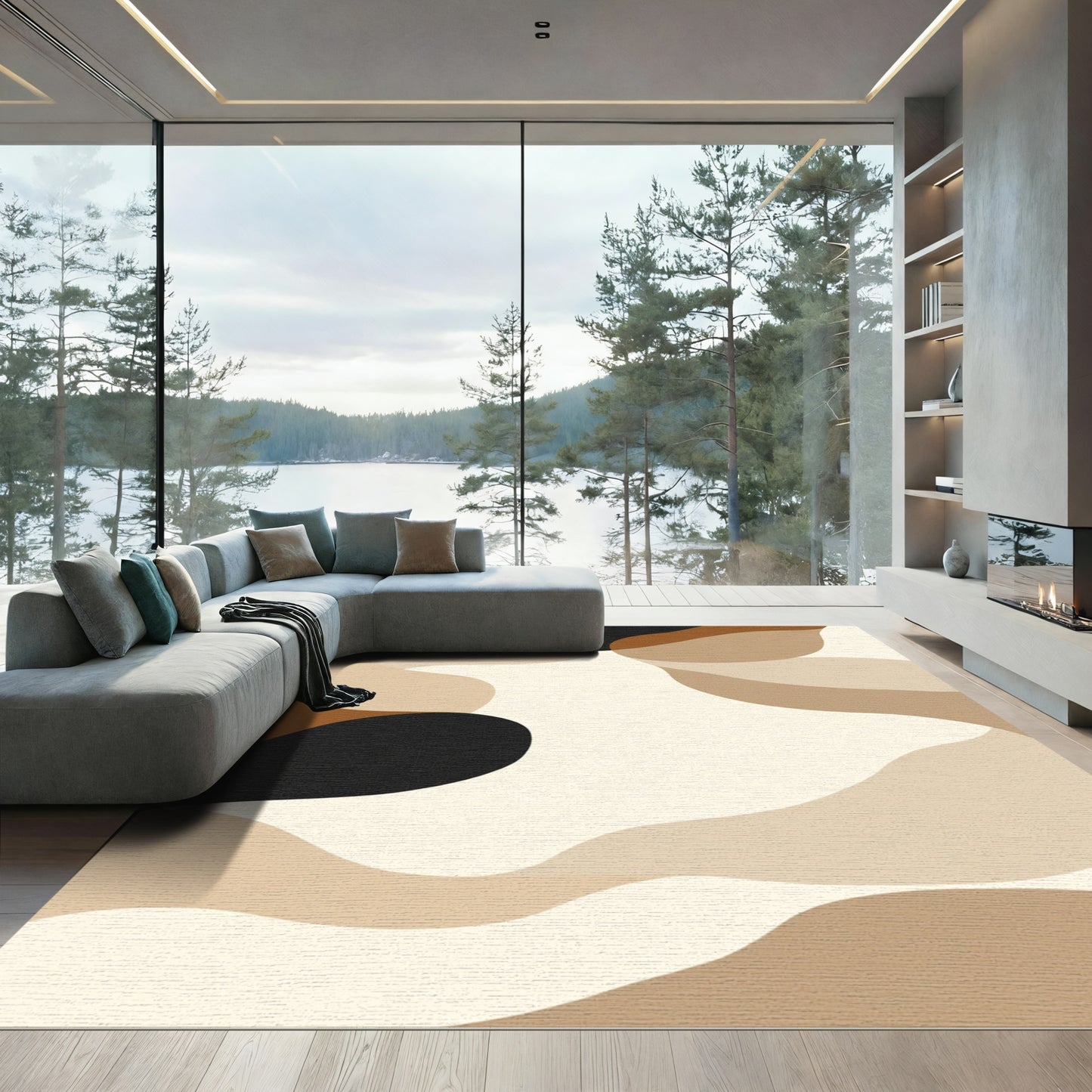 Earthy Organic Flow Abstract Rug