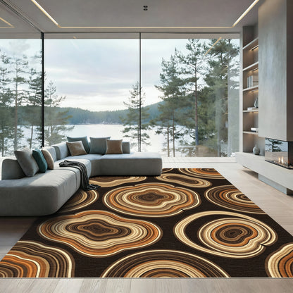 Earthy Aggregate Slice Concentric Rug