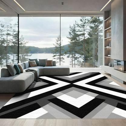 Monochromatic Angular Geometric Array Rug