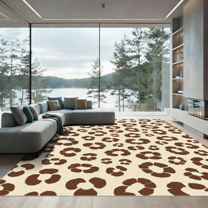 Brown Leopard Spot Scattered Rug