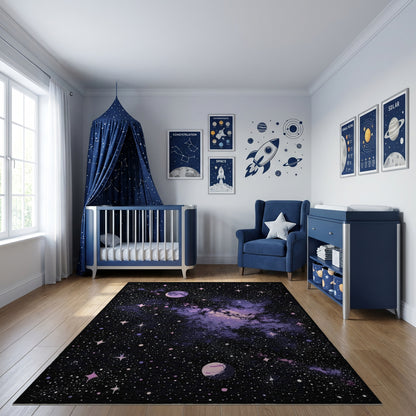 Starry Purple Nebula Cosmic Rug