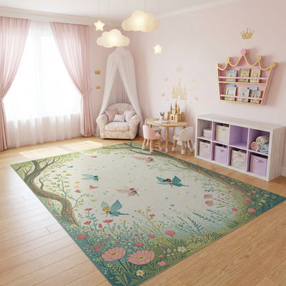 Whimsical Pastel Fairy Forest Rug