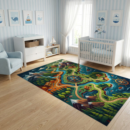 Whimsical Winding Trail Treasure Map Rug