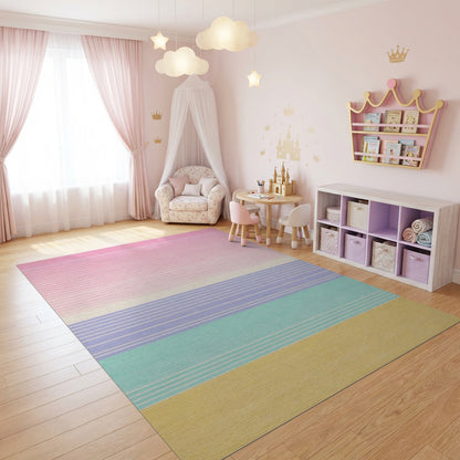 Pastel Ombre Horizontal Striped Rug
