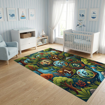 Whimsical Forest Hopscotch Floral Rug