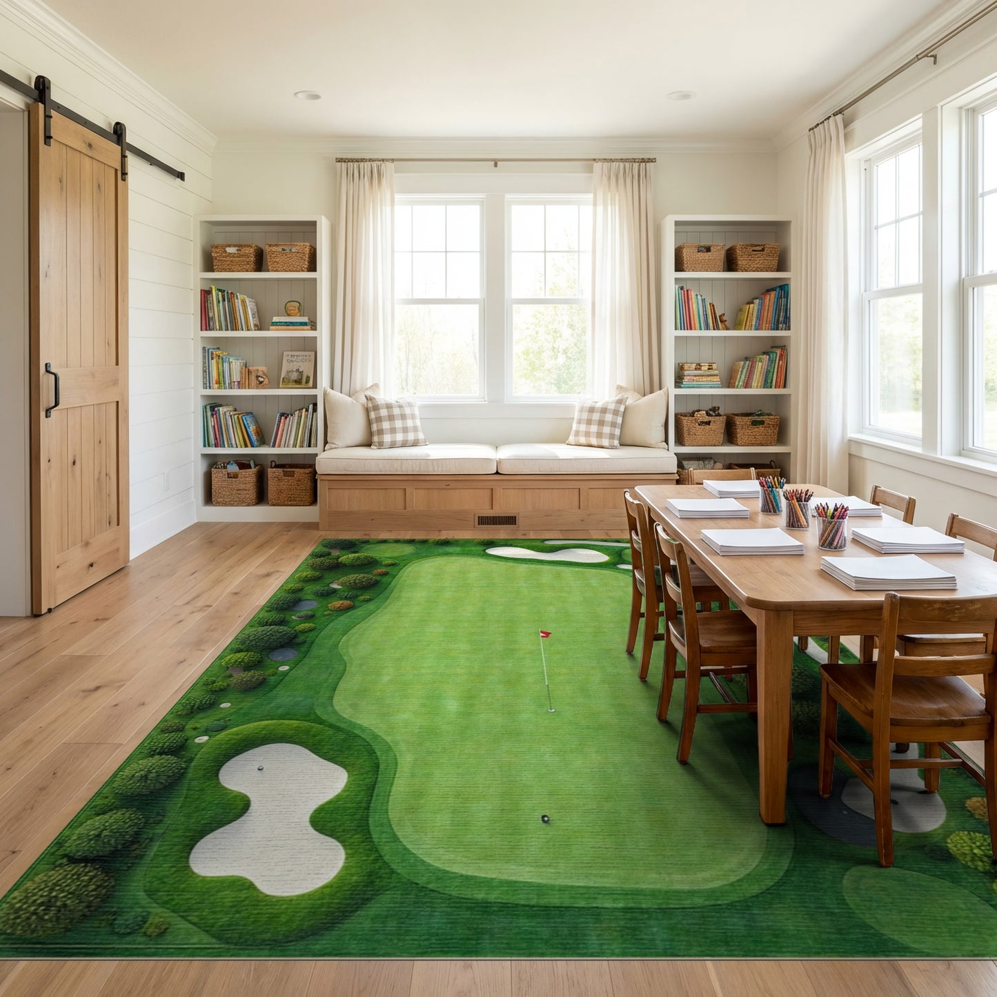 Aerial Lush Golf Course Rug